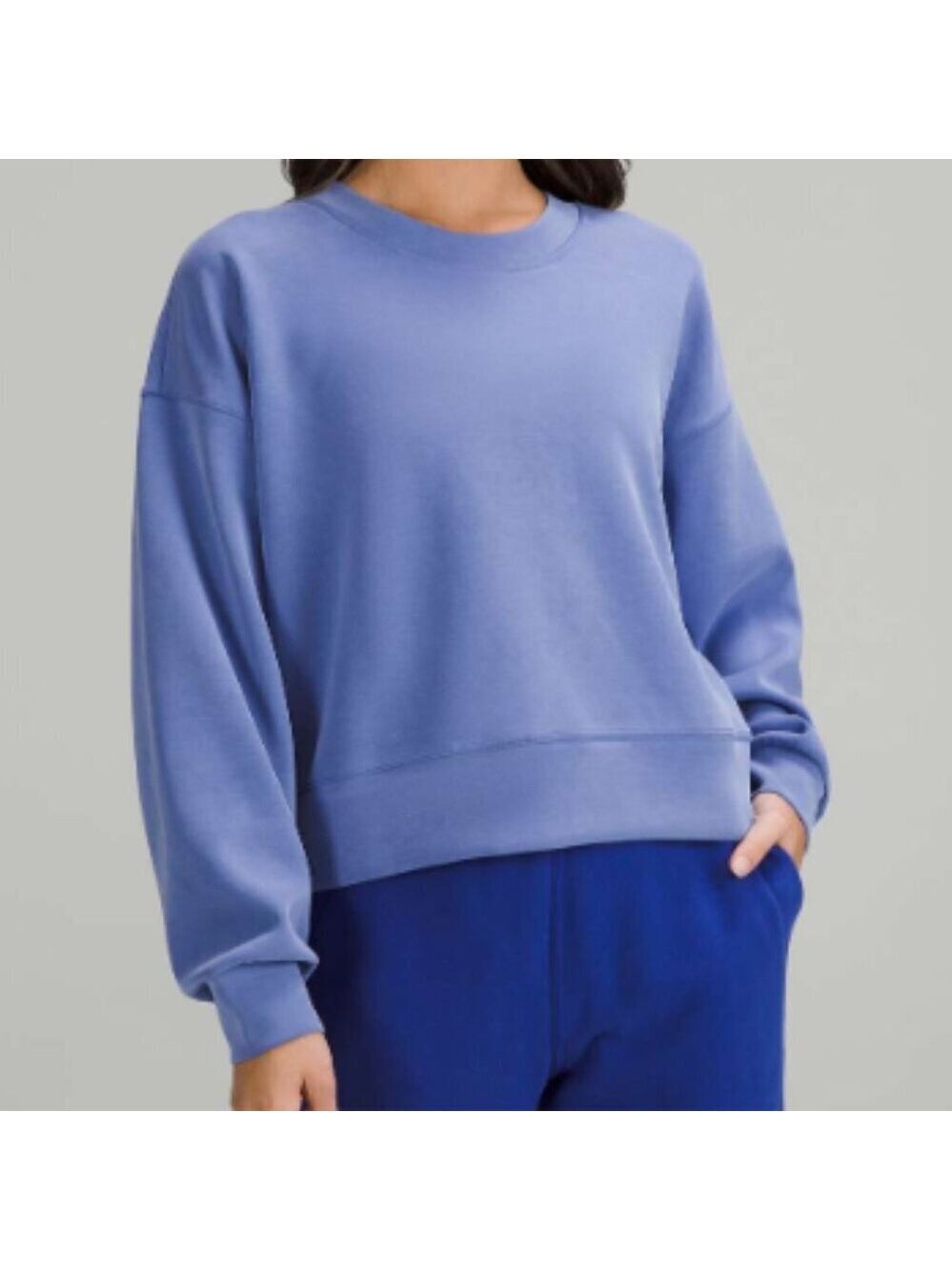 Lululemon Perfectly Oversized Cropped Crew Size 12 Softstreme Wild Indigo